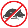 Durchgestrichenes Symbol einer Ratte